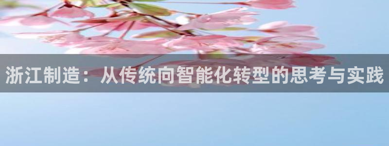 星欧娱乐银行卡怎么登录：浙江制造：从传统向智能化转型的思考与