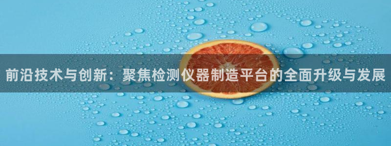 星欧娱乐官方网站：前沿技术与创新：聚焦检测仪器制造平台的全面