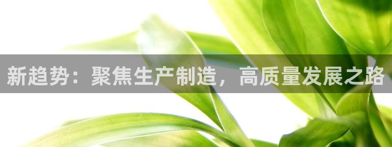 星欧娱乐官网登录入口：新趋势：聚焦生产制造，高质量发展之路