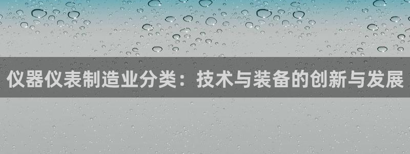 欧星娱乐是做什么的：仪器仪表制造业分类：技术与装备的创新与发