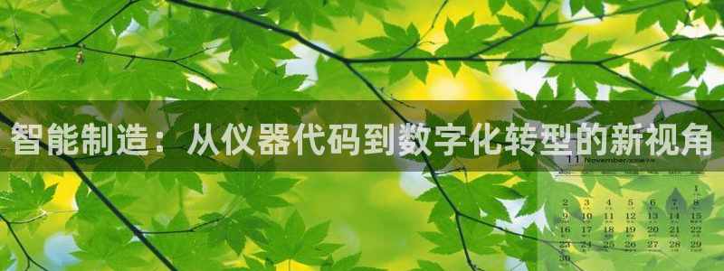 欧星娱乐安全吗：智能制造：从仪器代码到数字化转型的新视角