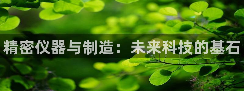 星欧娱乐官方微博：精密仪器与制造：未来科技的基石