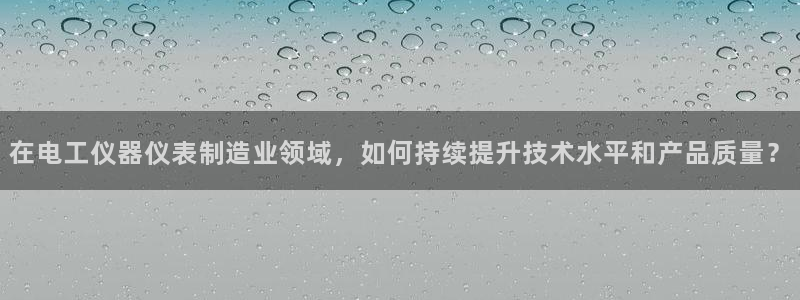星欧娱乐是什么平台：在电工仪器仪表制造业领域，如何持续提升技